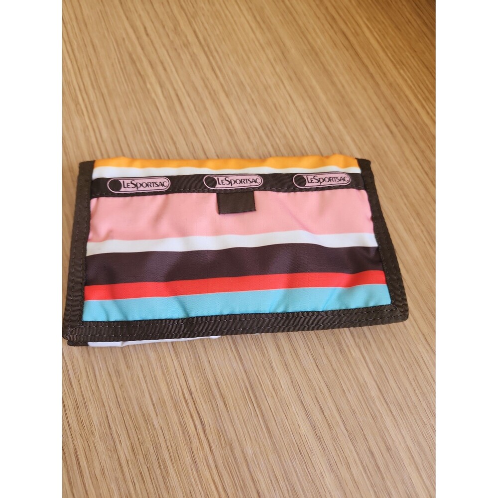 LeSportsac Trifold Wallet w/ Multicolored Stripe Pattern